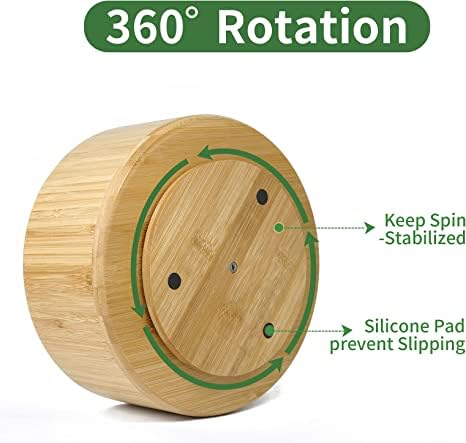 VaeFae 360 Rotating Bamboo Pen Holder for Desk, Art Supply Storage, Medium