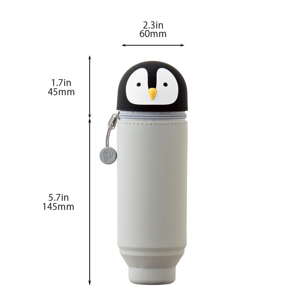 LIHIT LAB Kawaii Japanese Penguin Stand Up Pencil Case For School Office College, Cute School