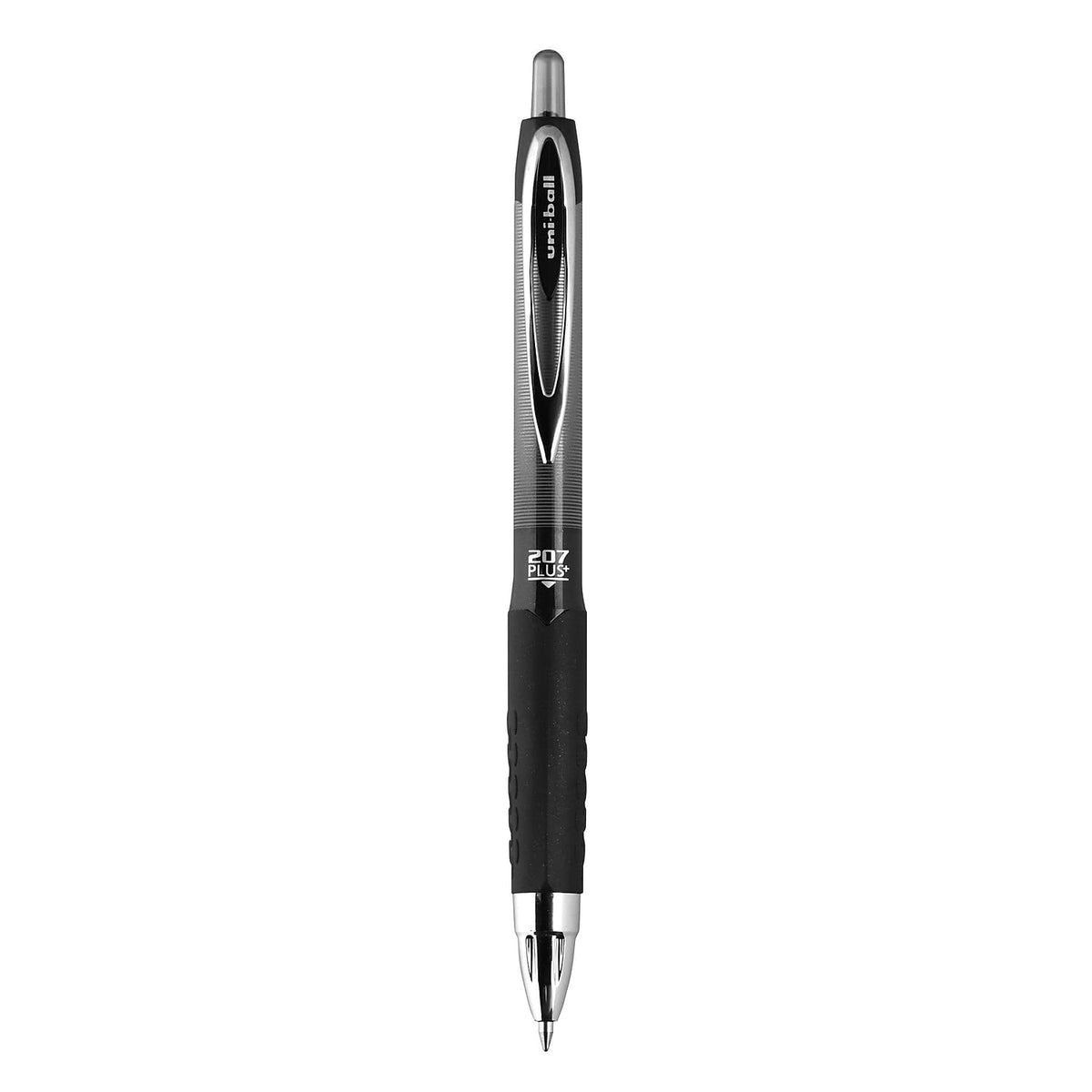uni-ball 207 Plus+ Retractable Gel Pen 12 Pack in Black with 0.7mm Medium Point Pen Tips, Uni-Super