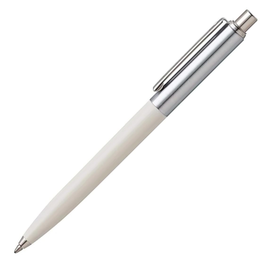 Sheaffer Sentinel White Ballpoint Pen with Chrome Trim