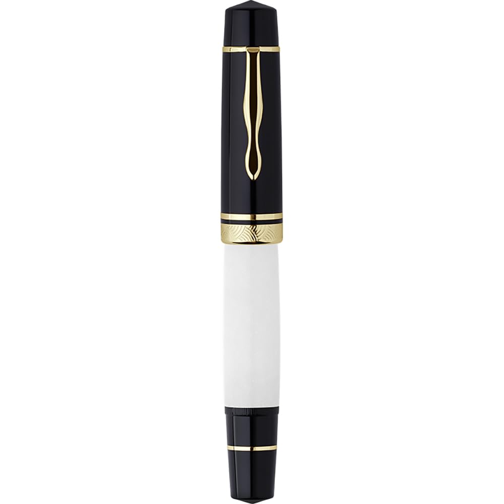 erofa Majohn P139 Piston Resin Fountain Pen Medium Nib with Box, Brass Piston System Large Capacity