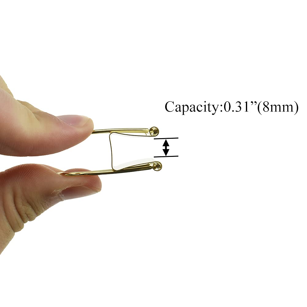 HAHIYO Binder Clips Paper Clamps Spring Steel Sturdy 0.98 inches Width 0.31 Inch Capacity No Sharp