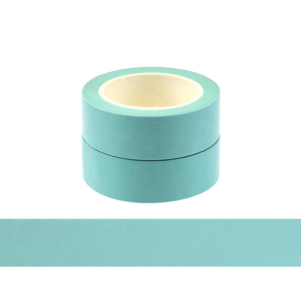 NatSumeBasics 2 Mint Green Washi Tapes Solid Masking Tape