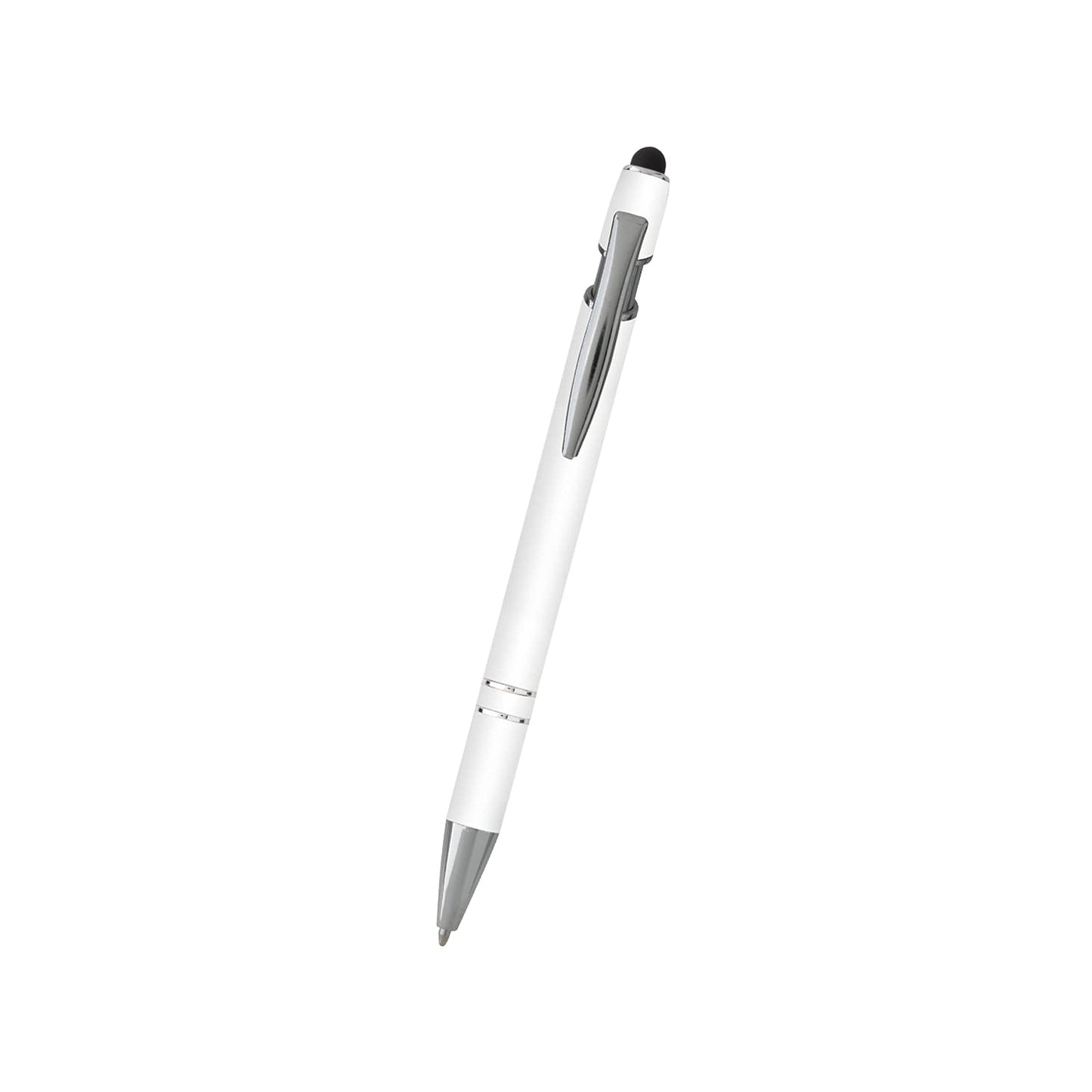 ExpressDesigns™ - Personalized Pens - Rainbow Rubberized Soft Touch Ballpoint Pen with Stylus Tip