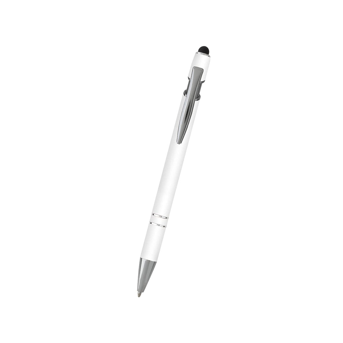 ExpressDesigns™ - Personalized Pens - Rainbow Rubberized Soft Touch Ballpoint Pen with Stylus Tip