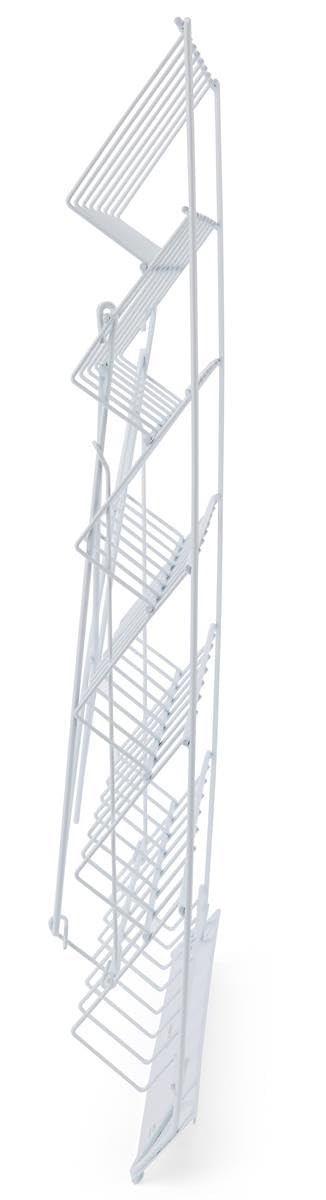 Displays2go 6-Tier Wire Magazine Rack, White