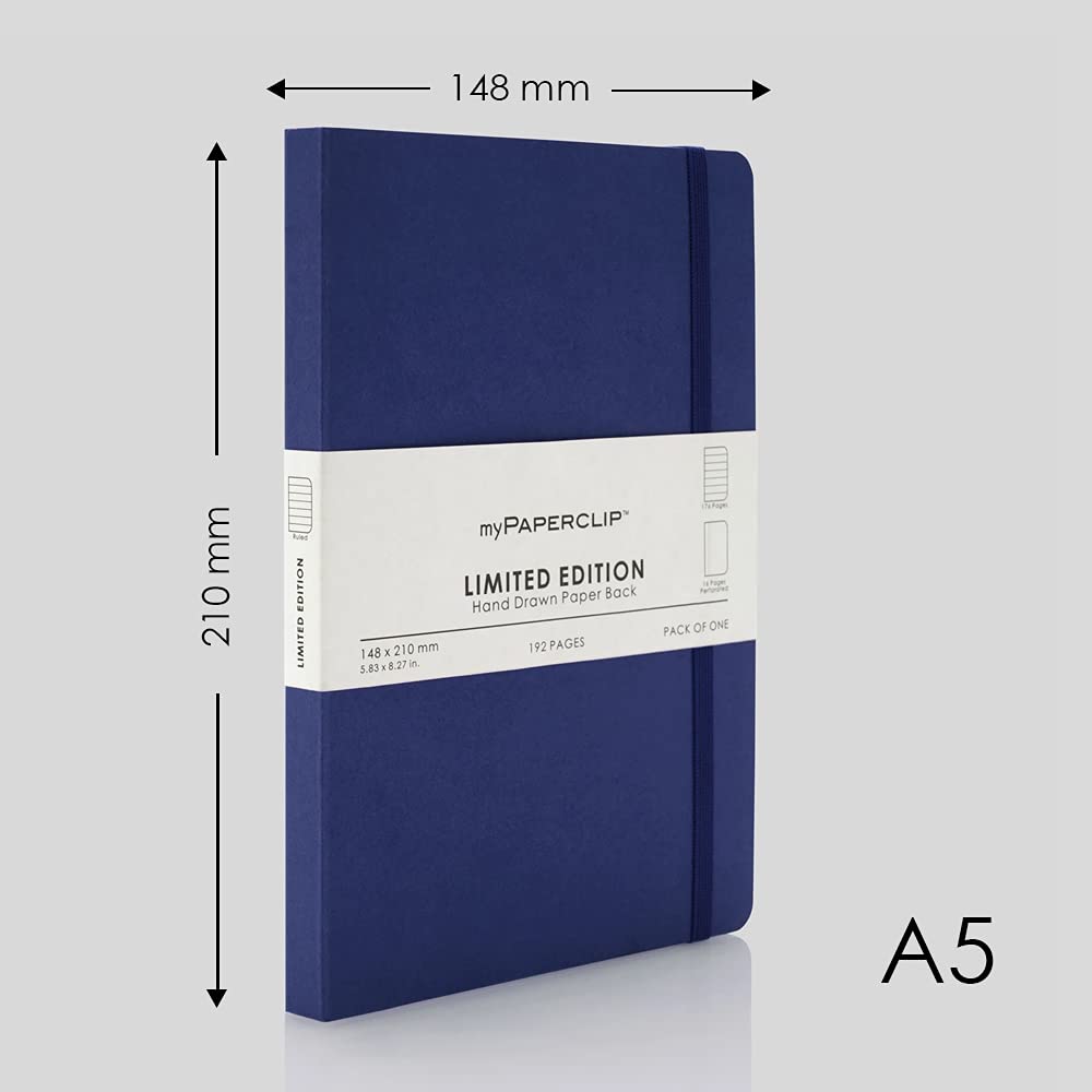 myPAPERCLIP Limited Edition A5 Ruled Notebook | 192 Pages, 100 GSM, Soft Cover, A5 (5.83 × 8.27 in)
