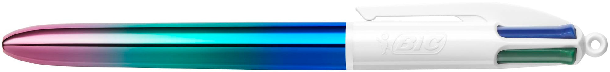 Bic 4 Colours Gradient Pens, Multi Coloured Pens All In One, Retractable Pens, Medium 1.0mm, Green