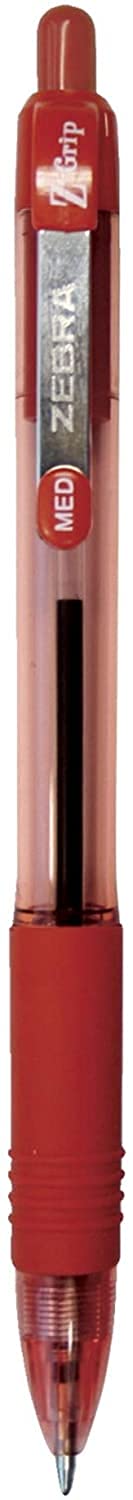 Zebra Pen Z-Grip Retractable Ballpoint Pen, Medium Point, 1.0 mm, 20 Black, 2 Blue, & 2 Red - Pack