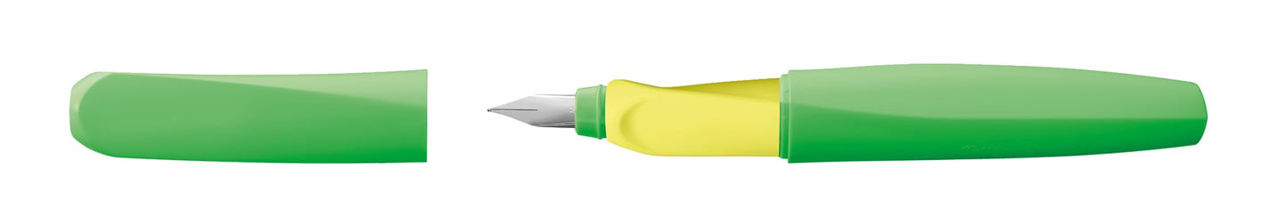 Pelikan Twist Fountain Pen with 1 Ink Cartridge, Medium Nib, Neon Green, Boxed (807258)