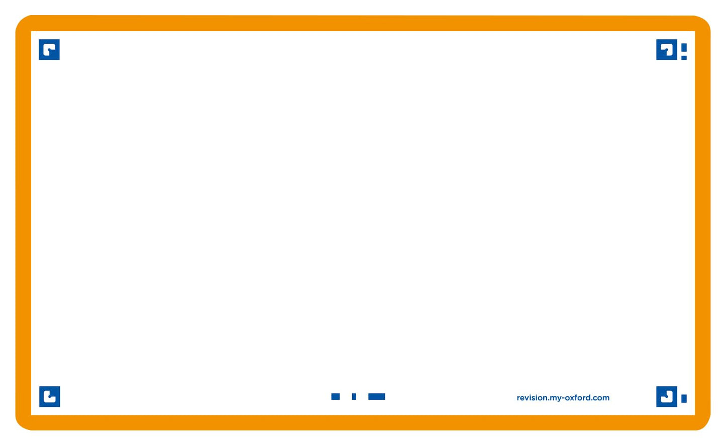 Flash Cards by Oxford, Blank with Orange Frame, Pack of 80 Cards, 7.5 x 12.5cm Size