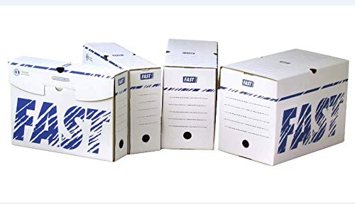 Manual Fast Archive Boxes (Pack of 10 8 cm Spine 25X33 White/Blue