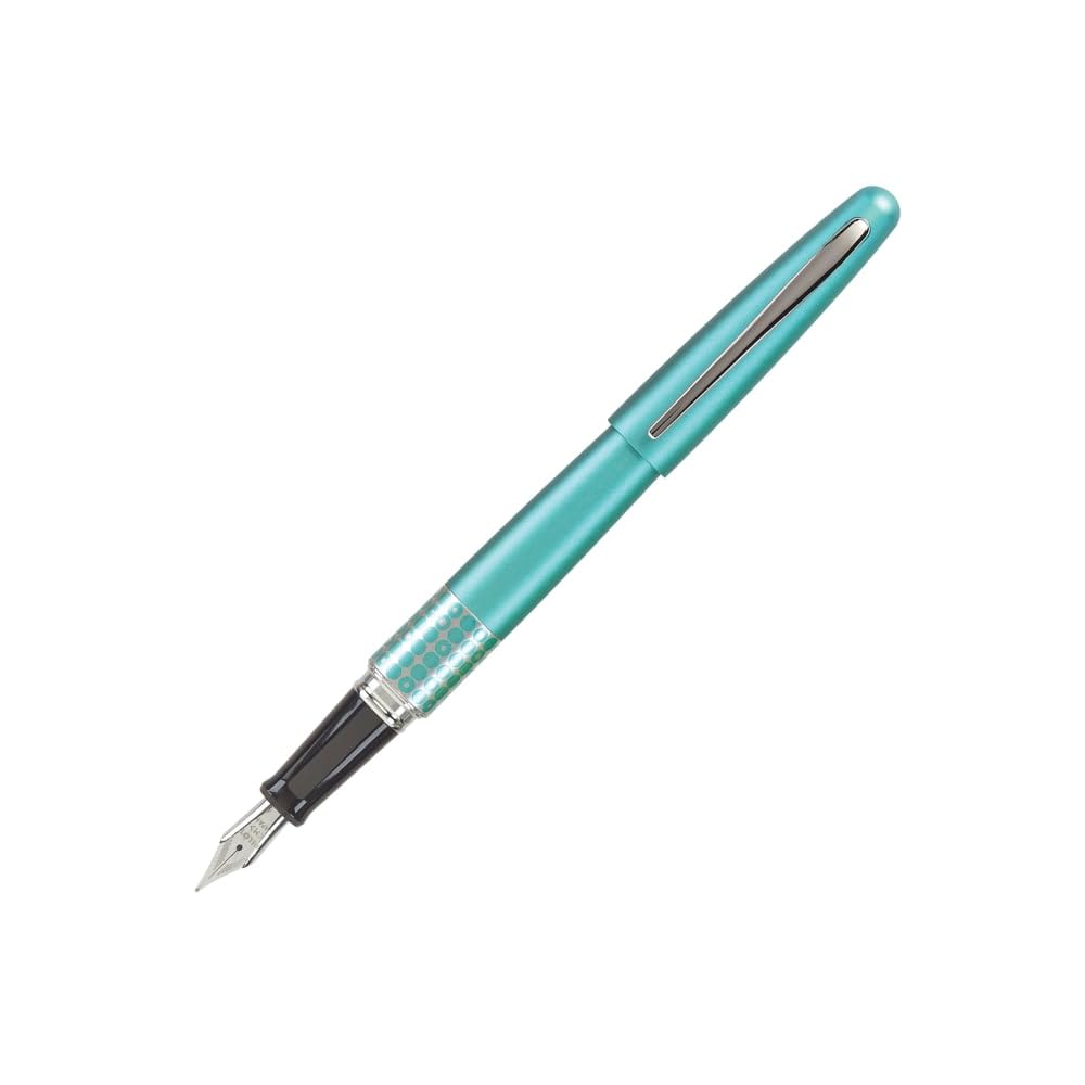 PILOT MR Retro Pop Collection Fountain Pen in Gift Box, Turquoise Barrel with Dots Accent, Fine