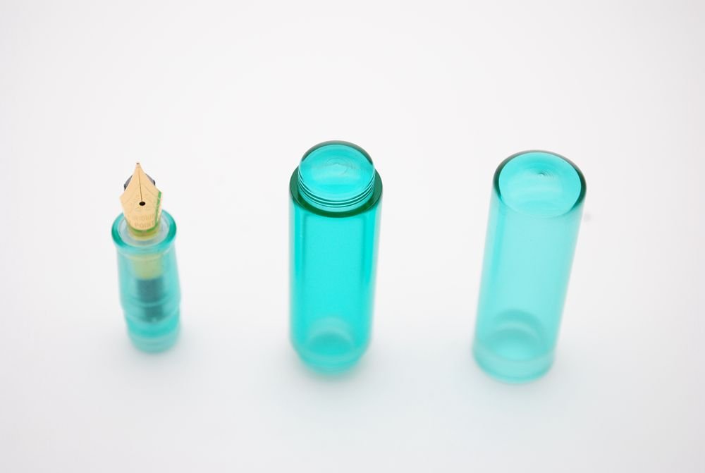 czxwyst Wancai Mini Transparent Pocket-Size Eyedropper Fountain Pen Fine Nib 0.5mm (Bitter green)