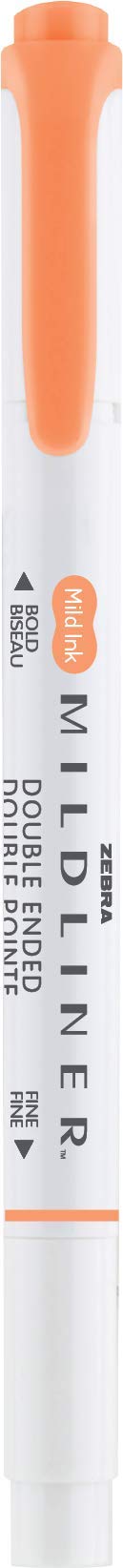 Zebra Pen MILDLINER No Bleed Highlighter, Apricot Color, Dual Tip, 12-Pack