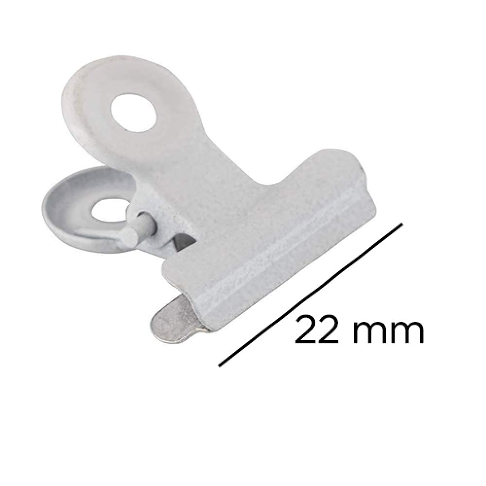 JAM PAPER Metal Bulldog Clips - Small - 22mm - White - 25/Pack