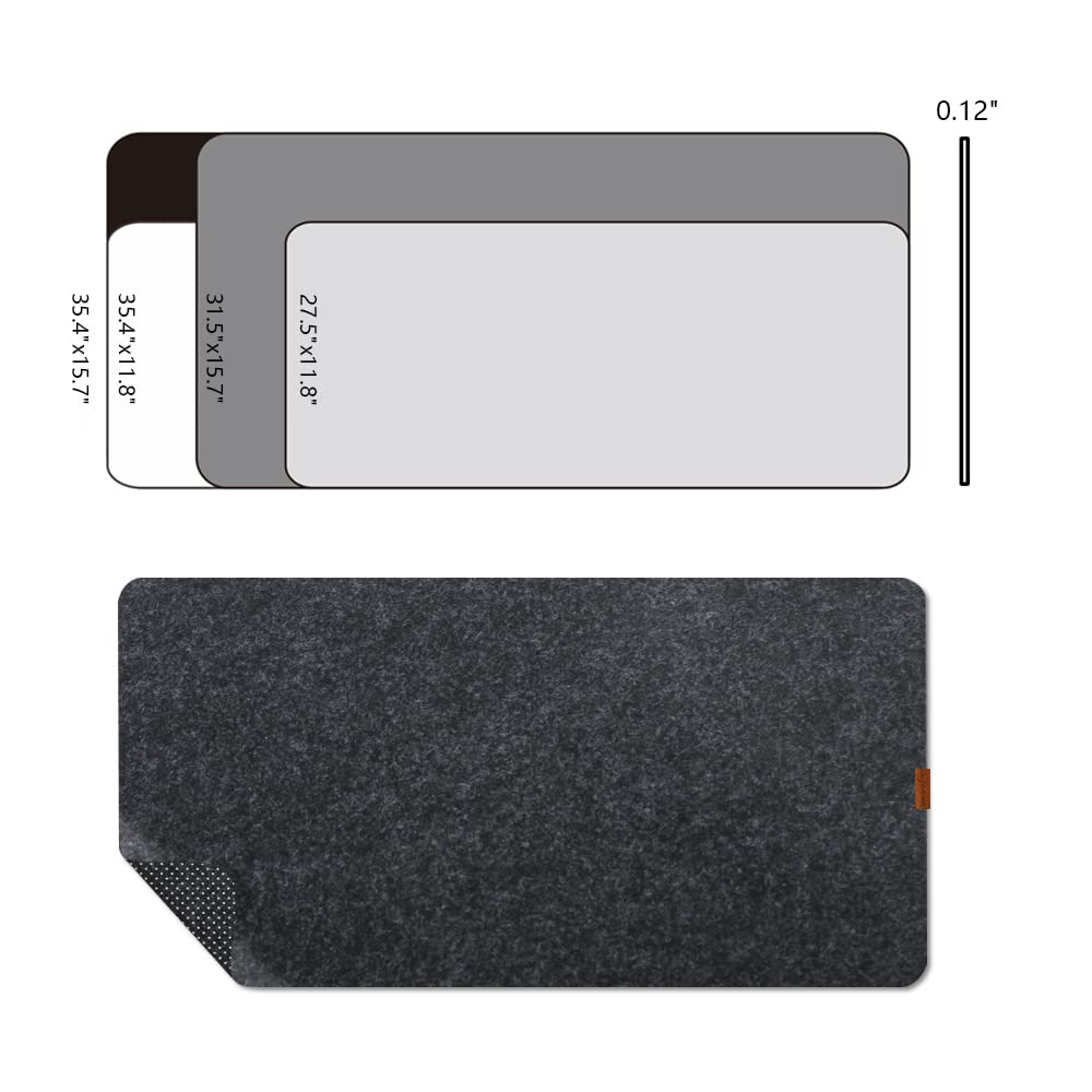 Bright Stone Felt Desk Mat,Non-Slip Mouse Pad, 31.5"x15.7" Office Supplies Desk Protector, Desk