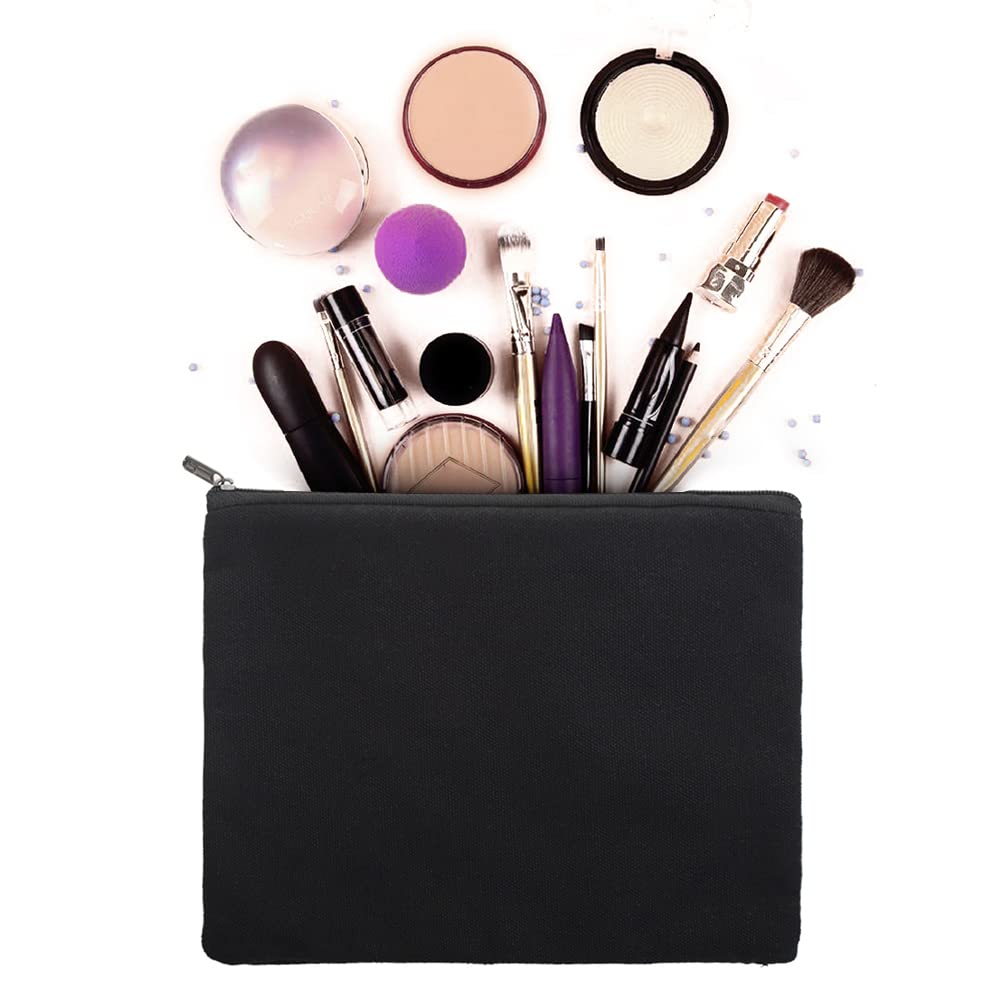 Aspire 6-Pack Cotton Canvas Makeup Bags with Zipper, 8 x 6 Inch
