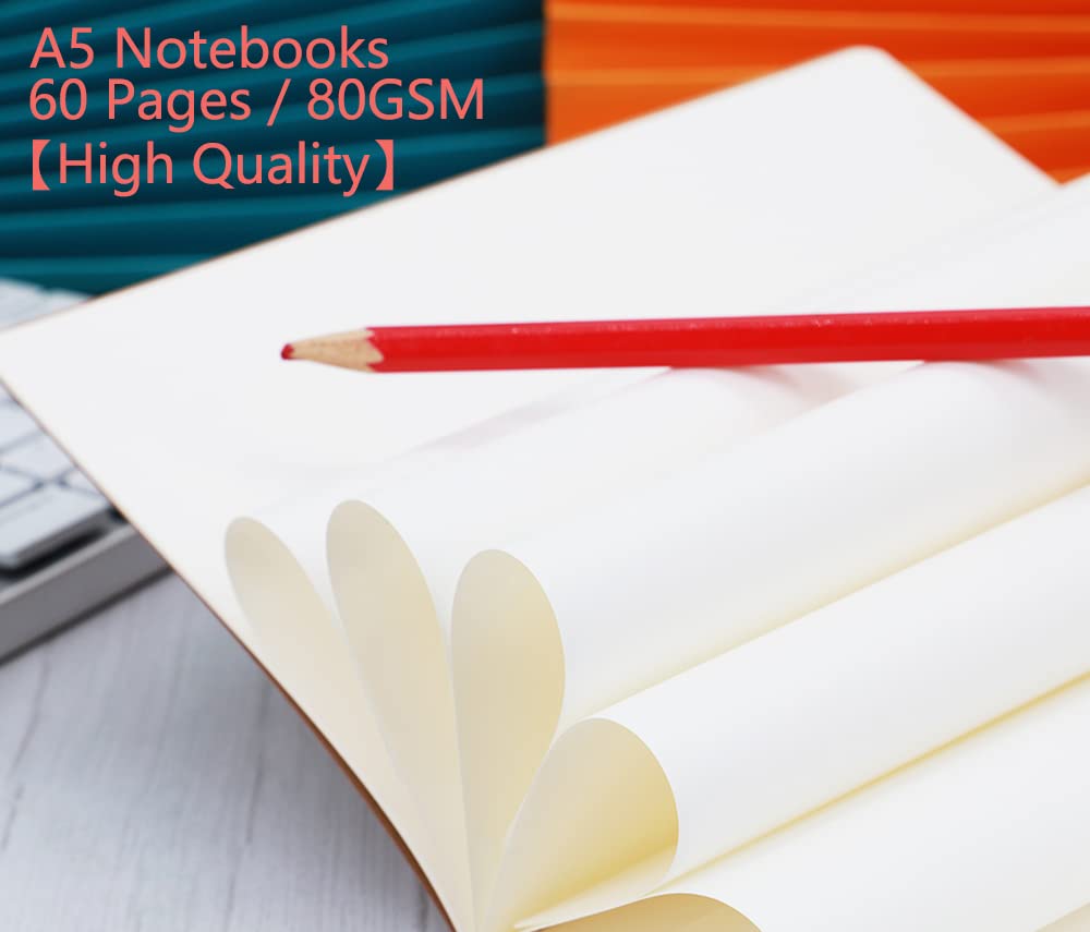 Wotion Kraft Blank Notebook 32 Pack, A5 Journal, 8.3" x 5.5", 60 Pages Thick No Bleed Paper, Soft