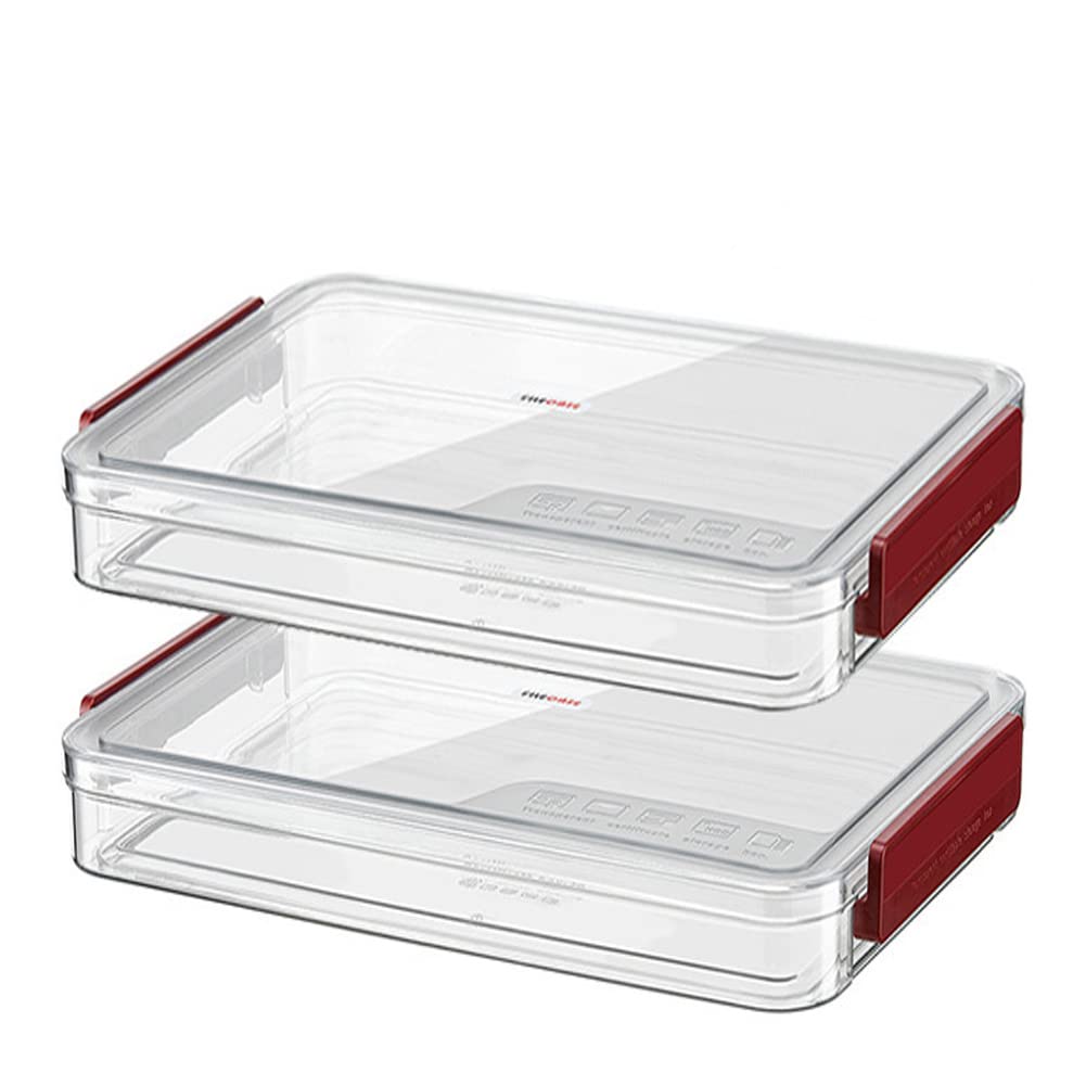 Comforhous 2 Pack Document Storage Clear Plastic Storage Boxes with Lids Stackable Storage Bins
