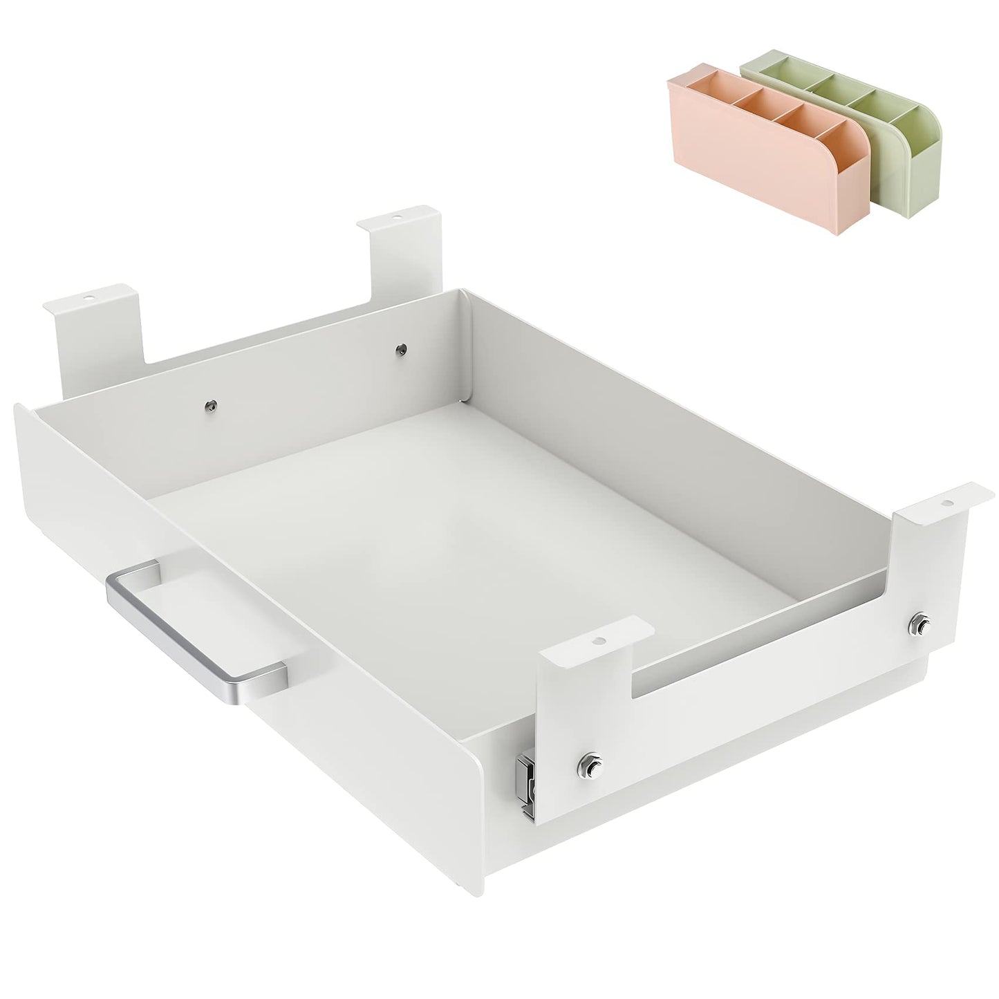 GOME Under Desk Pull-Out Drawer - Storage Organizer Office Mounted, Easy Slide-Out Pencil Drawer