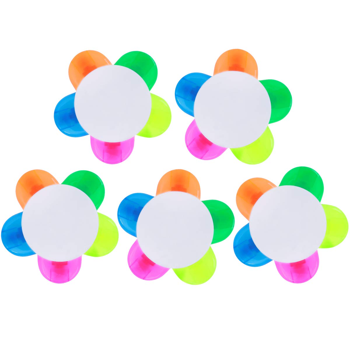 NUOLUX 5pcs Pastel Highlighters - Petals Liquid Watercolor Fluorescent Pens, Chisel Tip 5 Assorted