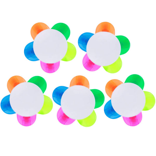 NUOLUX 5pcs Pastel Highlighters - Petals Liquid Watercolor Fluorescent Pens, Chisel Tip 5 Assorted