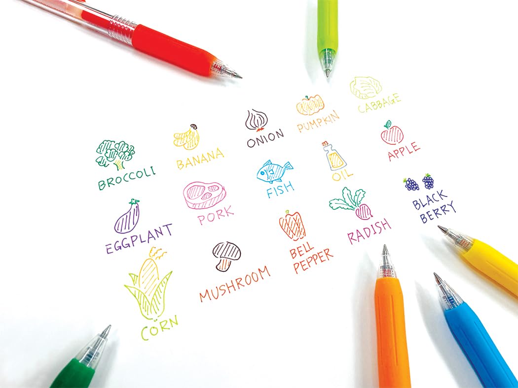 Zebra Pen SARASA Clip Retractable Gel Pen, Rainbow Assorted Ink, 20-Pk