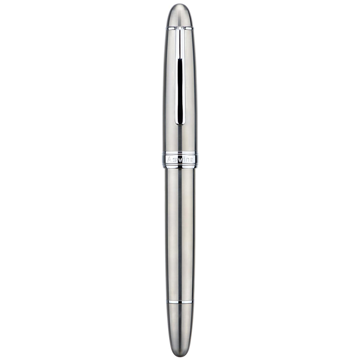Asvine J16 Solid Titanium Fountain Pen Jowo Fine Nib Piston Filling, Ink Window Design with Wrench