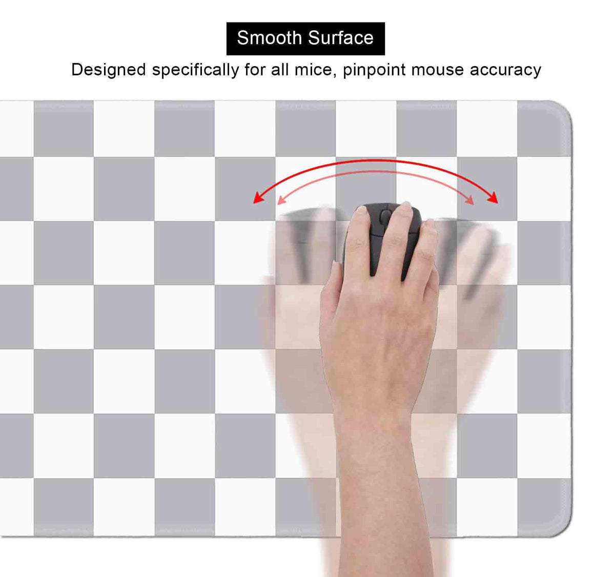 SXCKANG Grey Checkered Desk mat, Boho Gray Pattern Large Mouse Pad, Desk Protector Pad Writing Mat