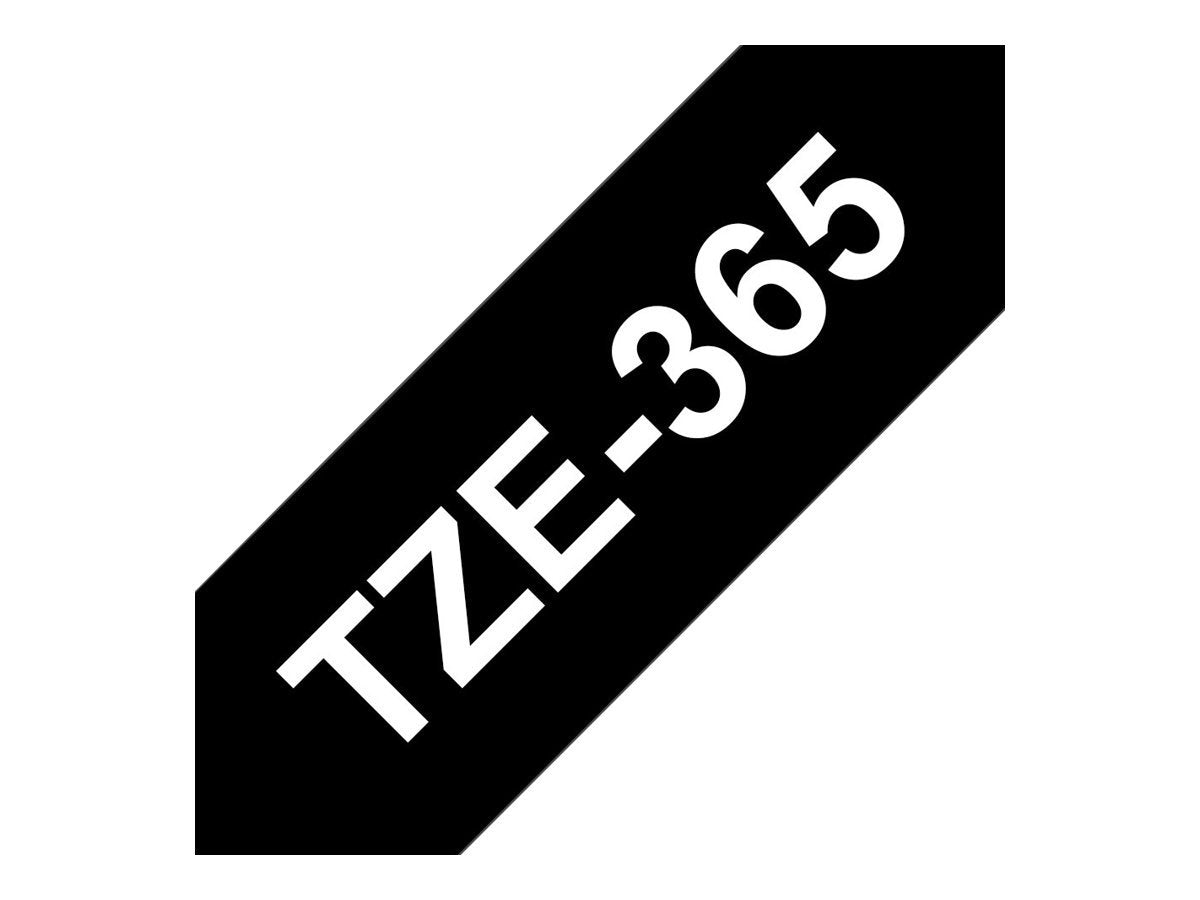 Brother TZe-365 Labelling Tape Cassette, White on Black, 36 mm (W) x 8 m (L), Laminated, Brother