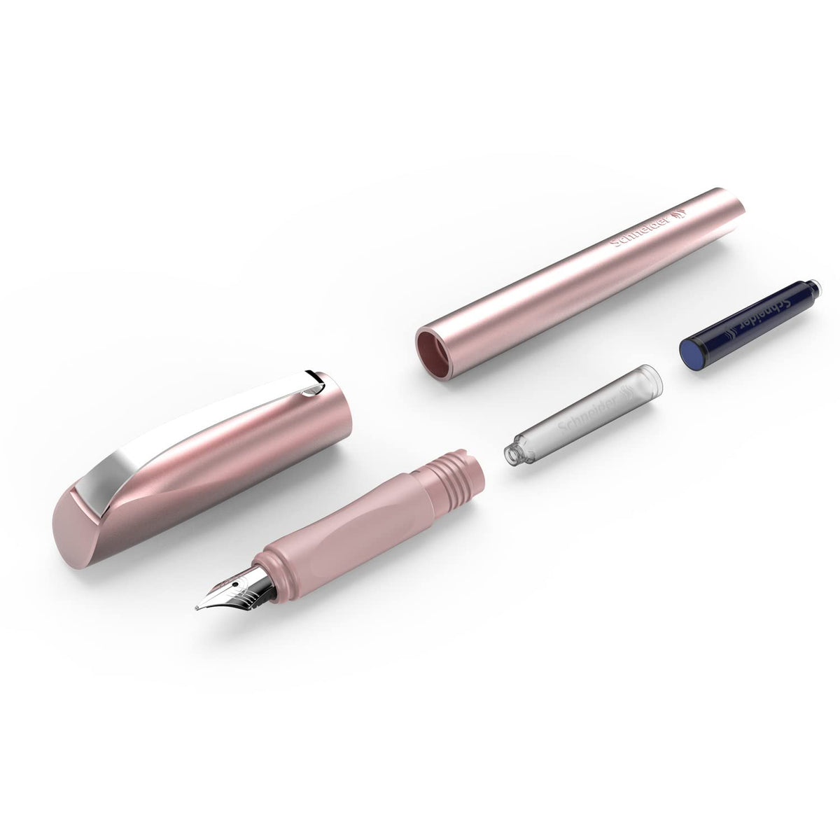 Schneider Ceod Shiny Fountain Pen (Right- and Left-Handed, M Nib, incl. Ink cartridge royal blue)