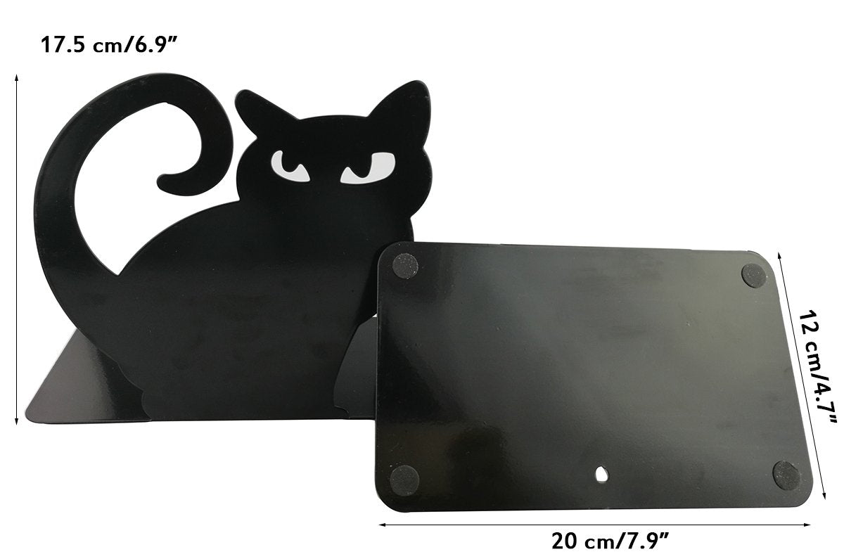 Winterworm Cute Vivid Lovely Persian Cat Nonskid Thickening Iron Metal Bookends Book Organizer for