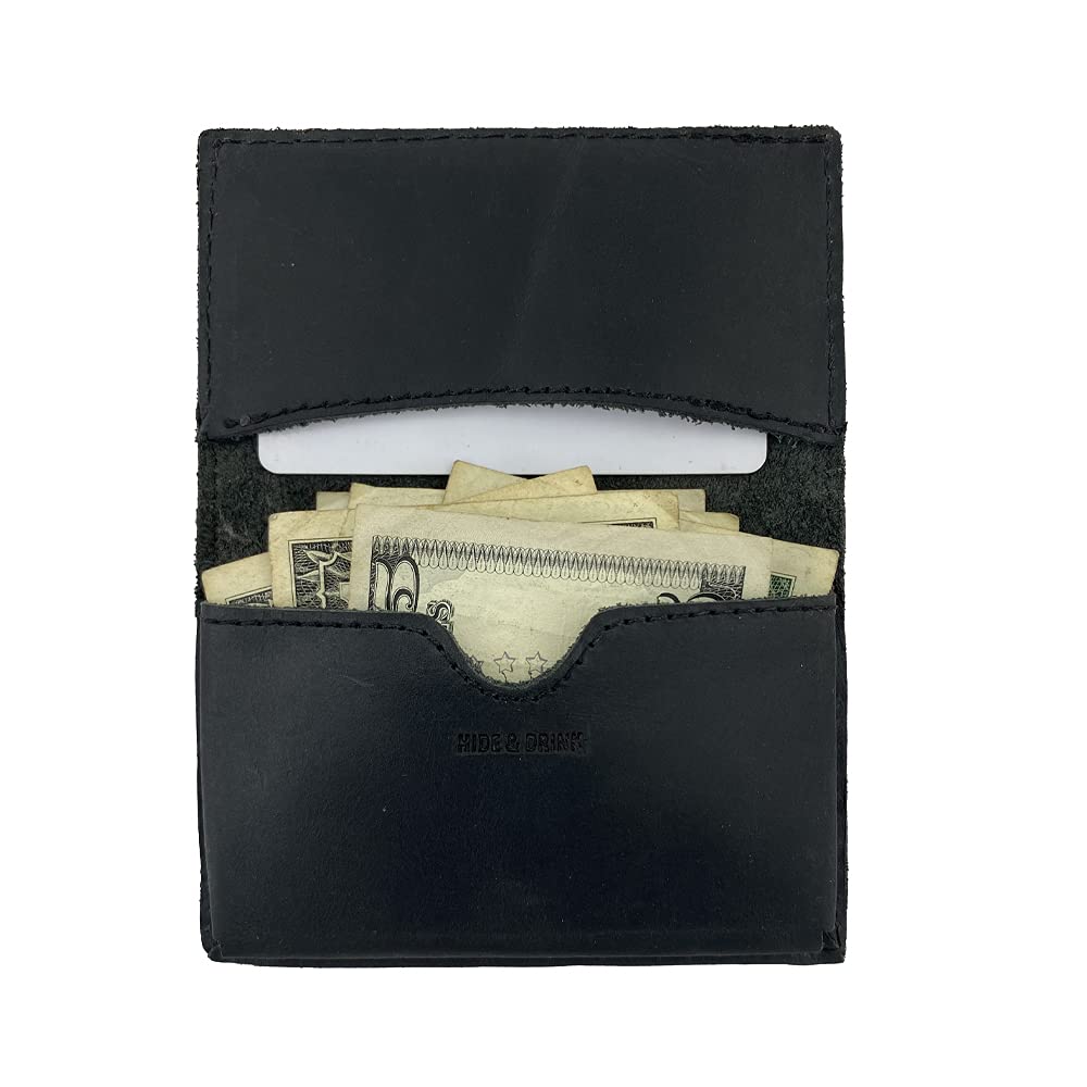 Hide & Drink, Leather Vintage Business Card Holder, Cash Organizer, Wallet, Pocket Accessories