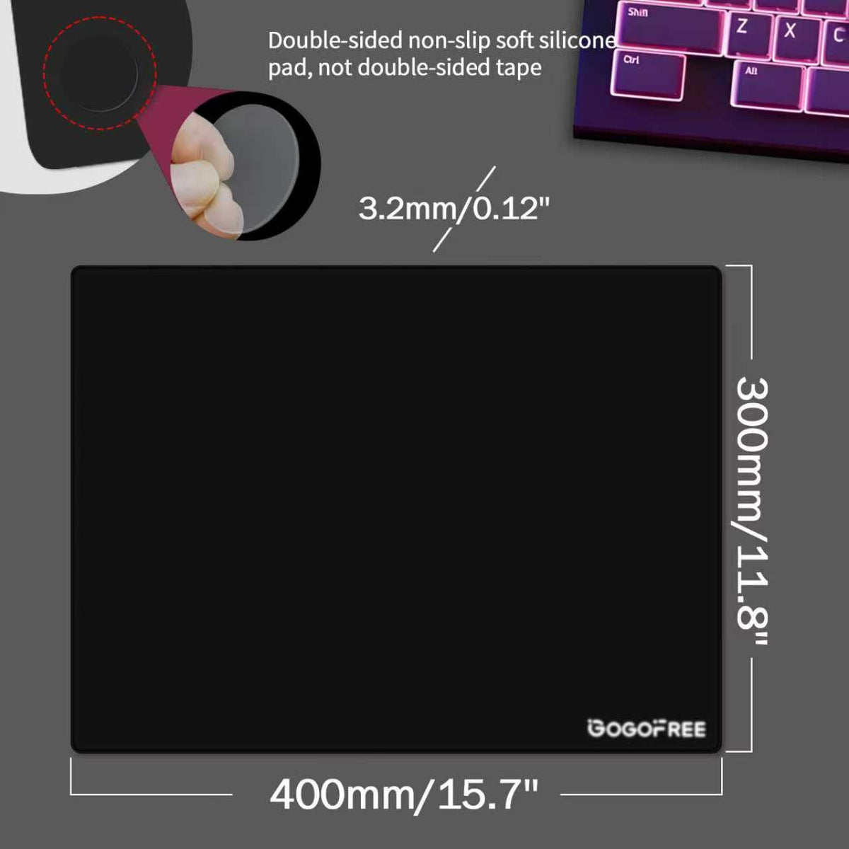 Glass Gaming Mouse Pad, Professional Esport Tempered Glass Mouse Pad Ultra-Smooth Micro-Etched