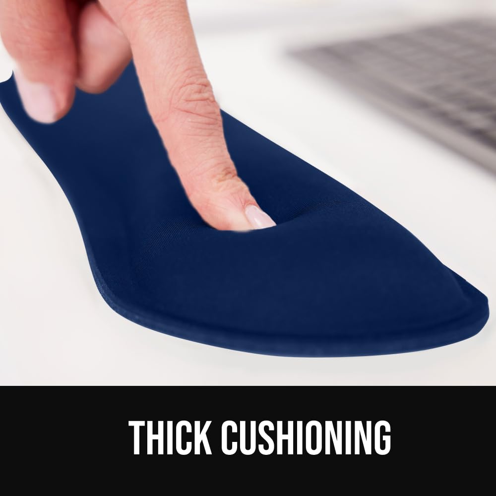 GORILLA GRIP Memory Foam Wrist Rest for Computer Keyboard, 2 Piece Navy