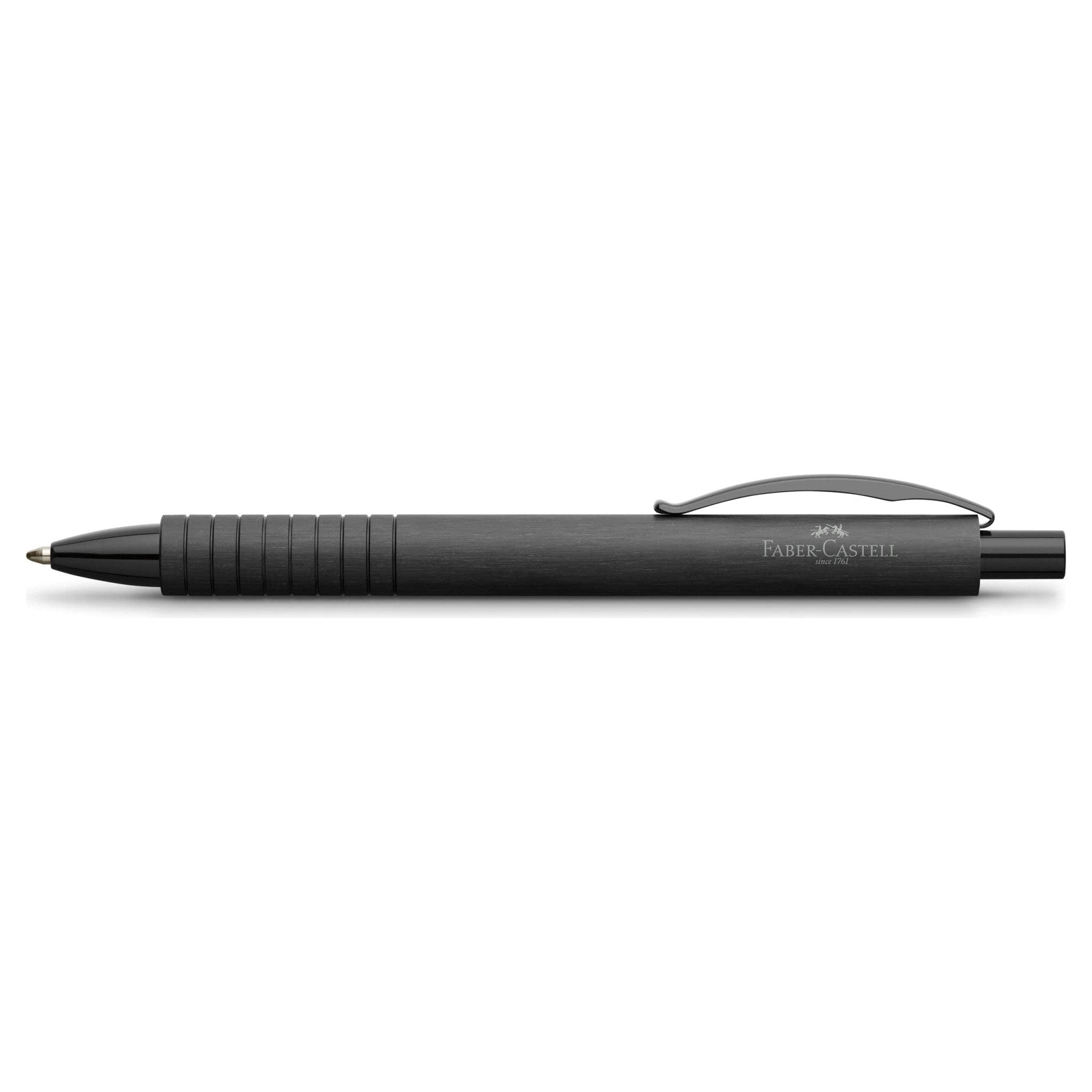 Faber-Castell Essentio Aluminum Black Ballpoint Pen with Black Ink - Fine Writing Instruments