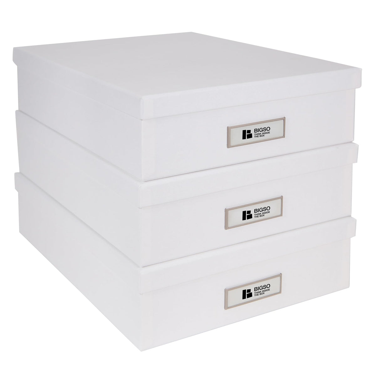 Bigso Oskar Fiberboard Label Frame Document Letter Box - File Organizer Box for Important Paperwork