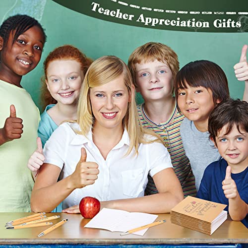 Kosiz 240 Pcs Teacher Appreciation Gifts Bulk Thanks Kraft Notebooks & Pens