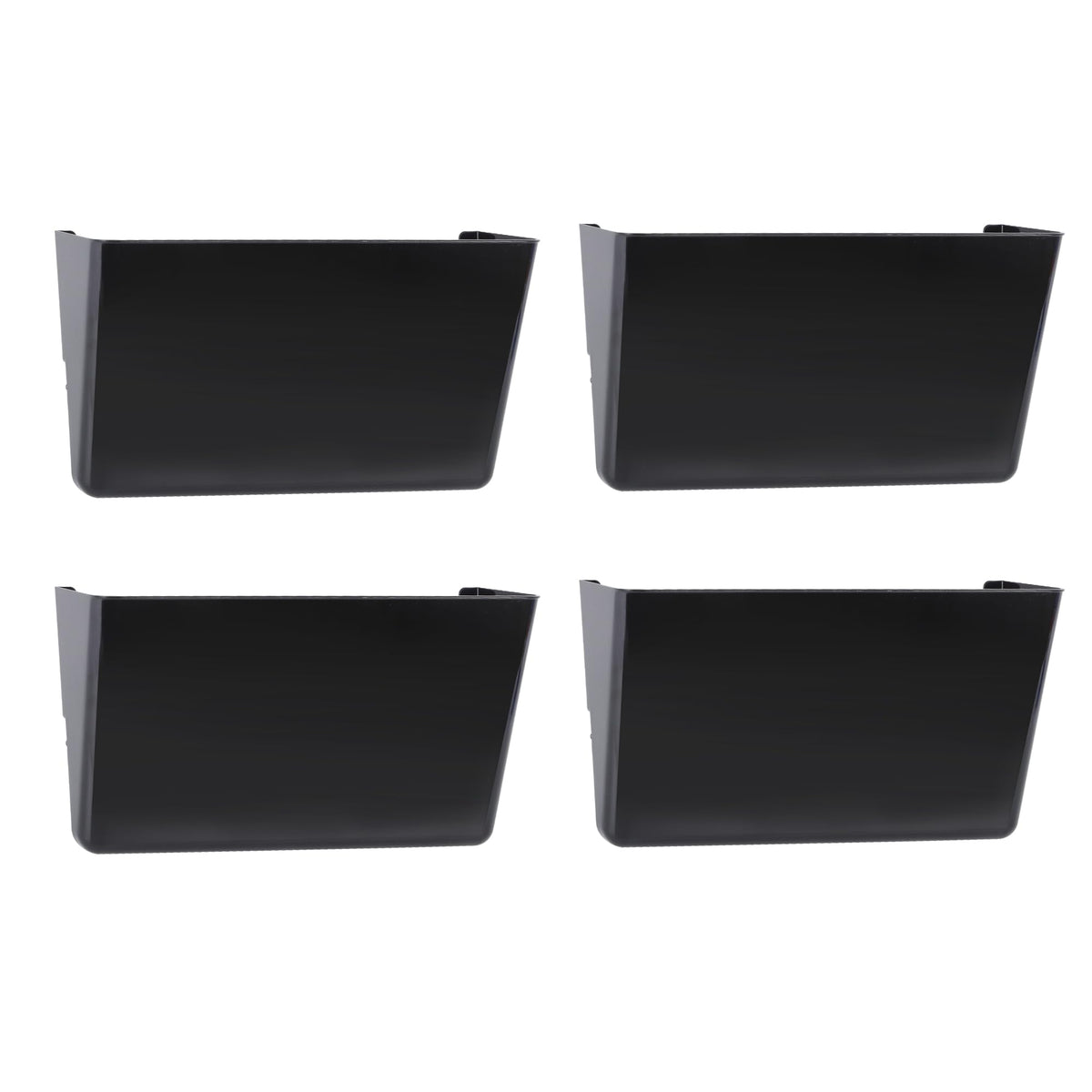 EASEPRES 4 Pack Black Single Pocket Hanging File Organizer, Plastic Wall Mount Paper Mails