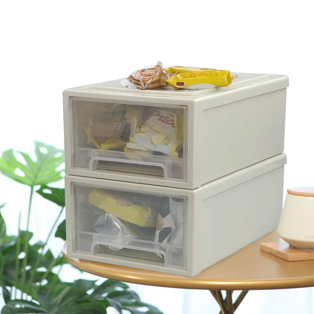 Jandson 6 Quart Plastic Chest of Drawers, Desktop Office Organizer, 3 Pack