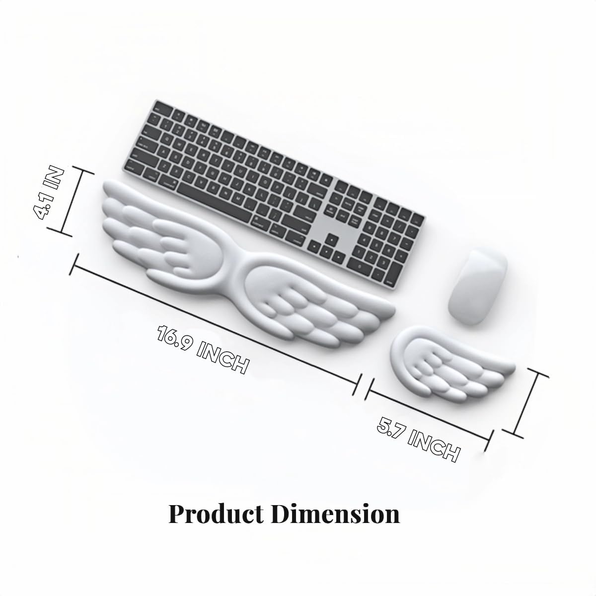 inbesk Angel Wing Wrist Rest Ergonomic Memory Foam Wrist Rest for Computer Keyboard Mouse Set, Cute