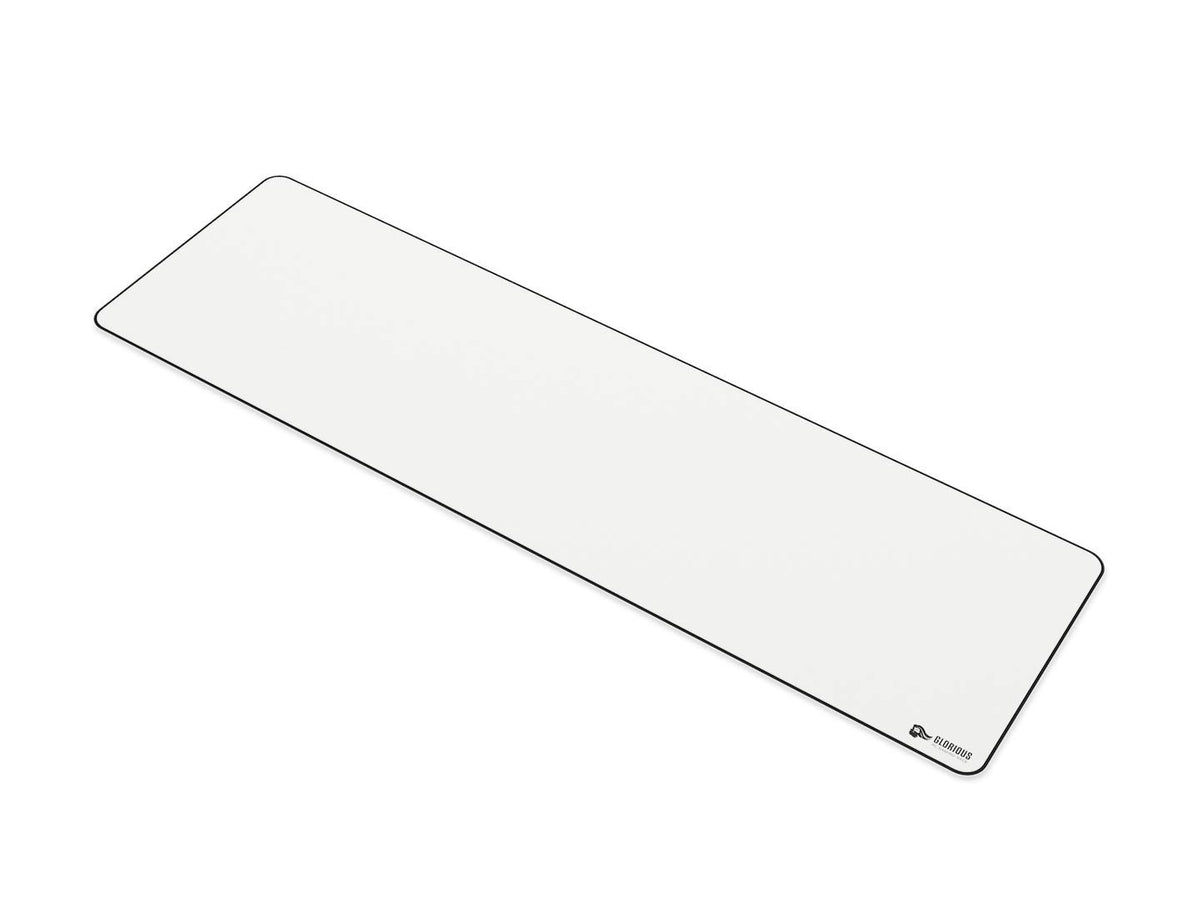 GLORIOUS Extended Gaming Mouse Pad/Mat - Long White Cloth Mousepad, Stitched Edges | 11"x36" (GW-E)