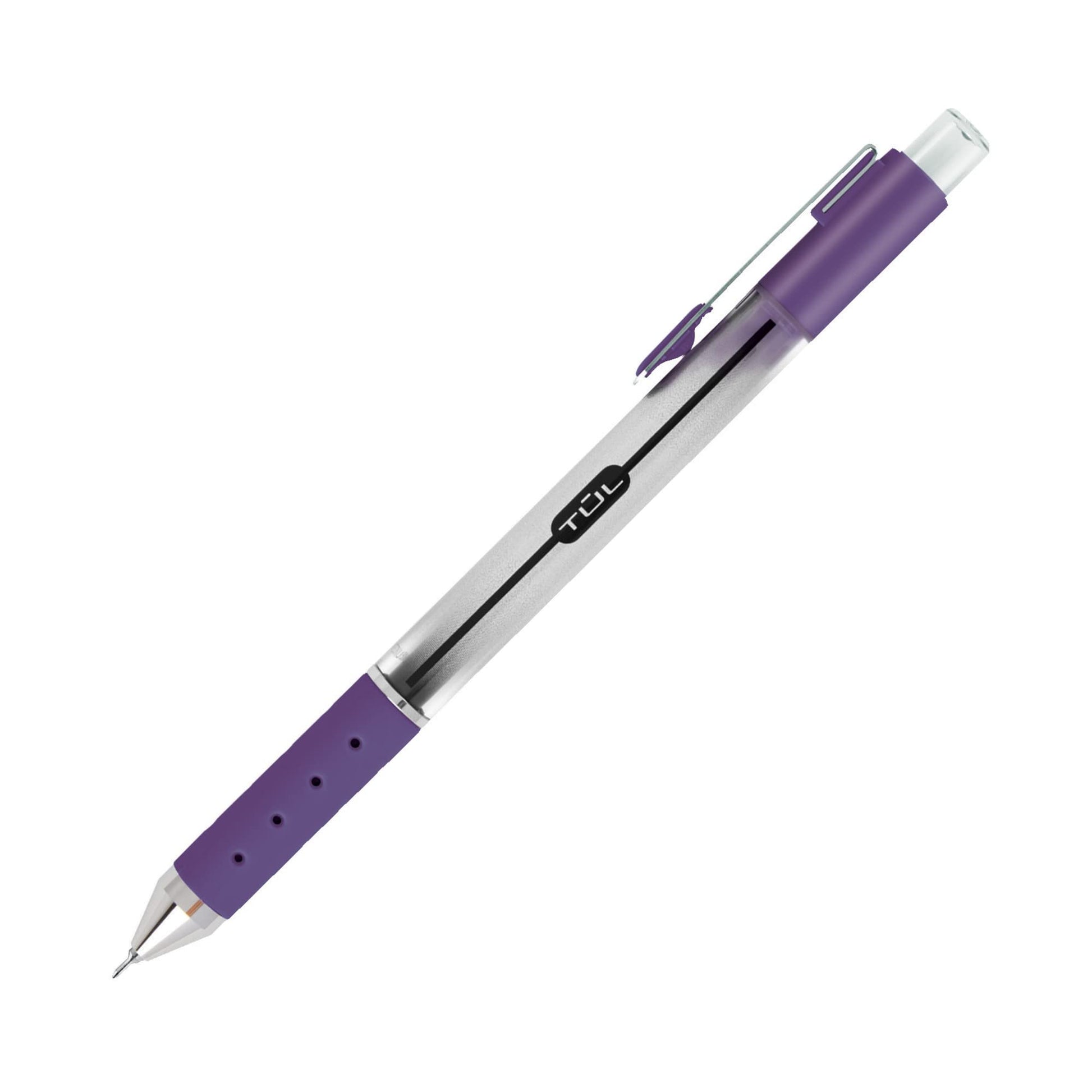 TUL Retractable Gel Pens, Needle Point, 0.5 mm, Gray Barrel, Assorted Bright Ink Colors, Pack Of 8