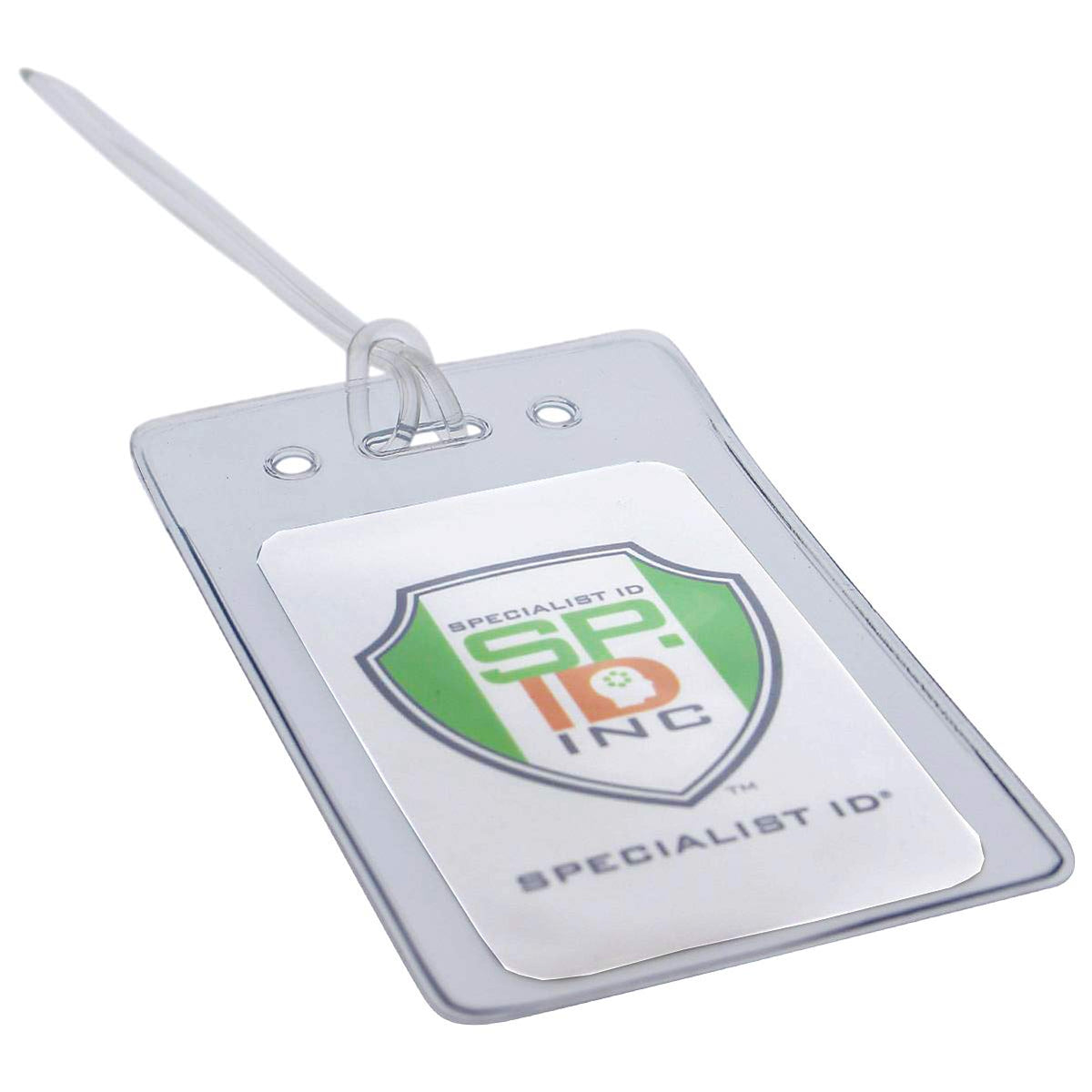Bulk 25 Pack - Locking TOP Clear Plastic Luggage Identification Tags with Loops Included - Business