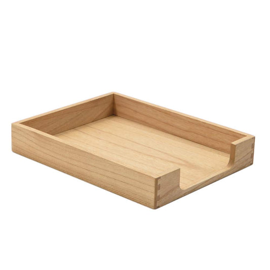 KIRIGEN Wooden Letter Tray, Single-Tier Paper Organizer for Desk Natural TP