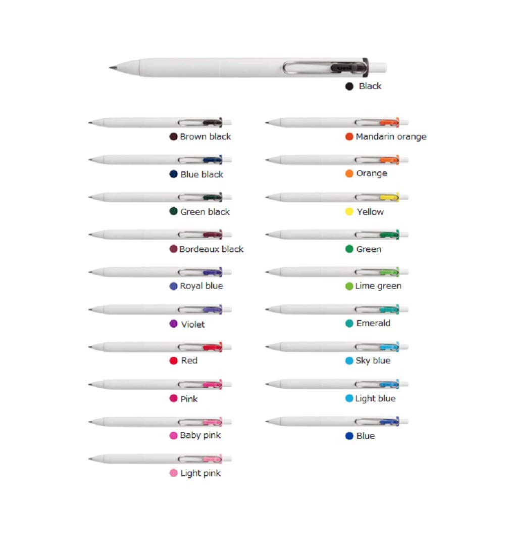 Uniball One Gel Ink 0.38mm Ballpoint Pen 20 Colors set UMNS38-20C Japan import With Original Stylus