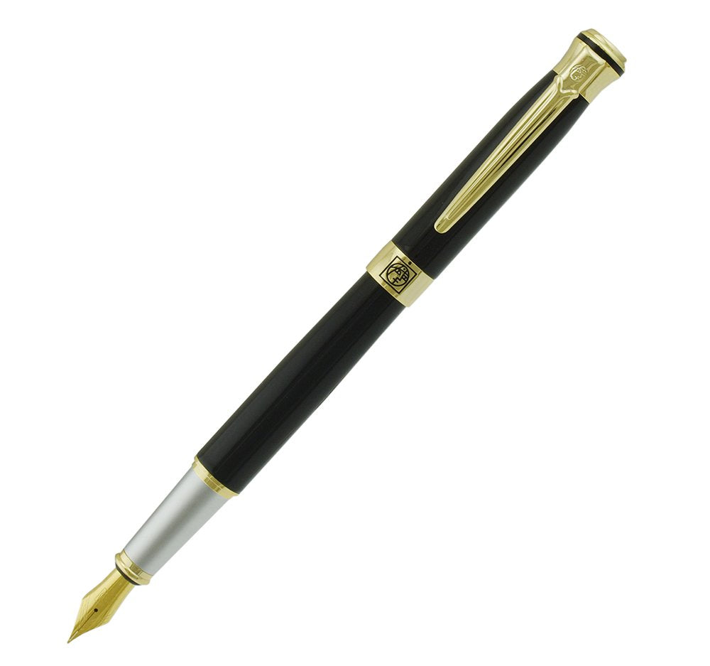Lanxivi Picasso 903 Fountain Pen Fine Nib Sweden Flower King on Top with Pen Box Set Black Color