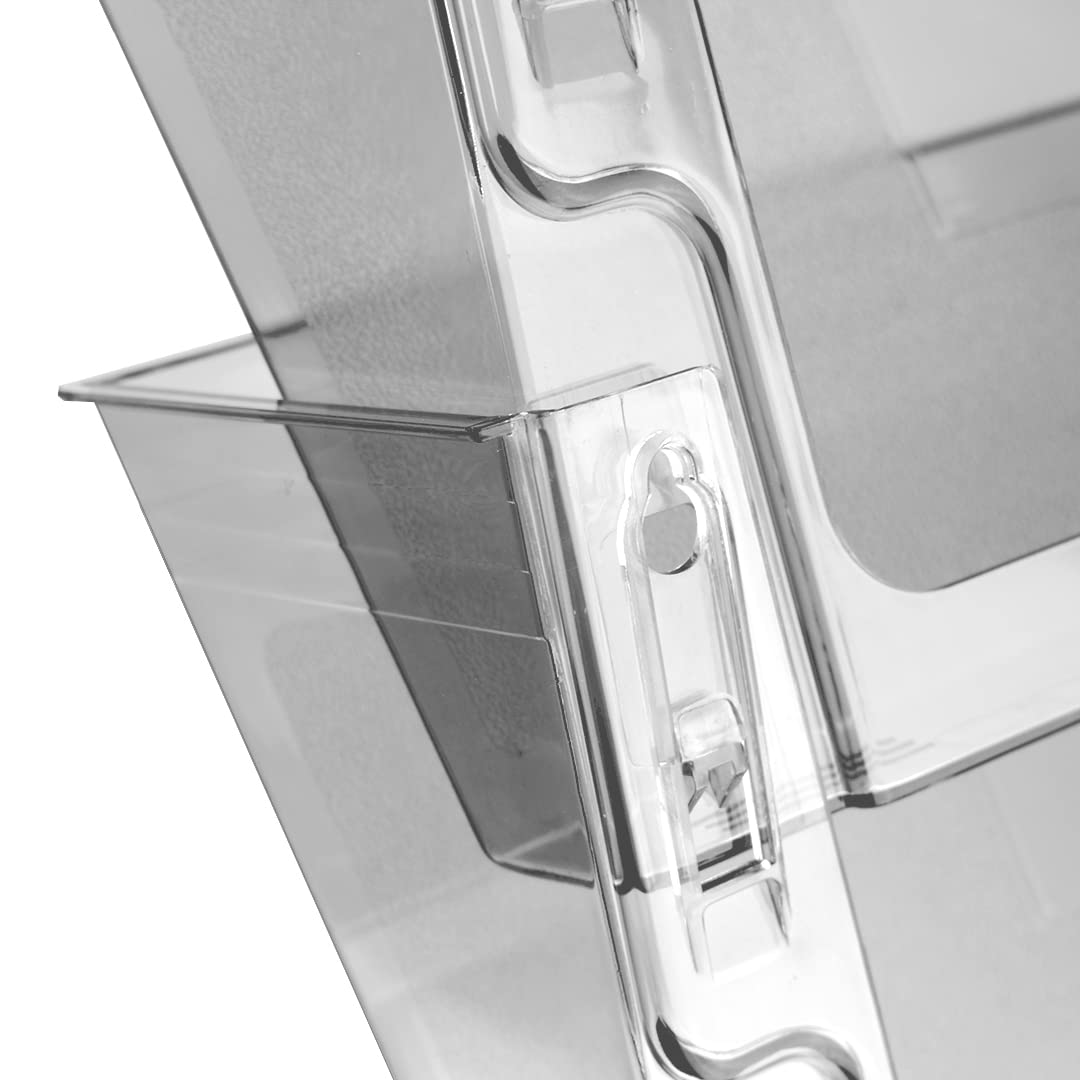 Acrimet Wall Mount Hanging File Organizer Holder Modular, 2 units, Clear