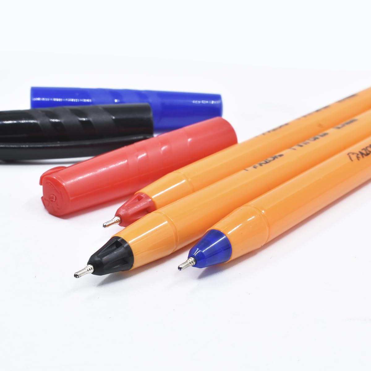 AZOR Pin Point Fine Tip 0.7 mm Ballpoint Pens Black Blue Red Ink, 50 Pack